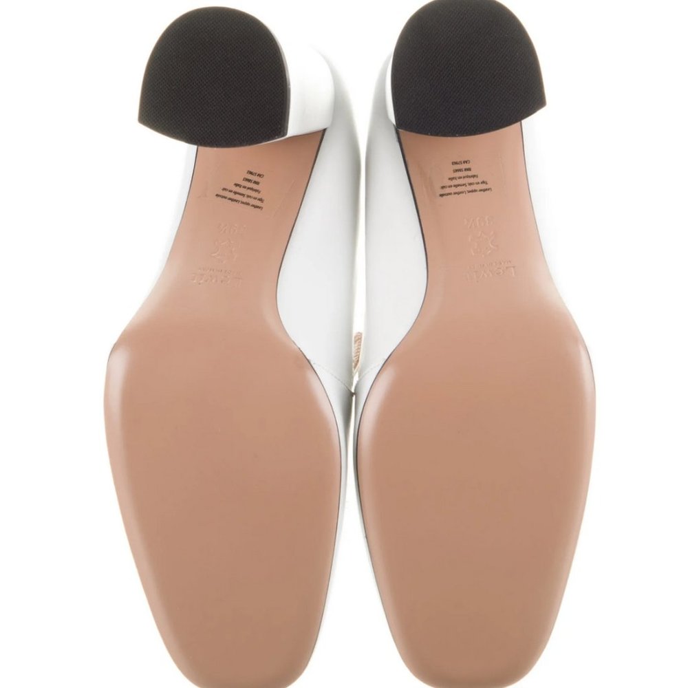 NWT Lewit High Heel Loafers White Leather size 9.5/39.5 - Picture 5 of 5